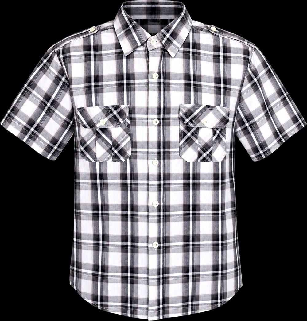 Paper Denim & Cloth Mens XL Plaid Shirt Short Sleeve Cotton Utility Epaulets